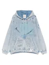Miharayasuhiro Maison Mihara Yasuhiro Bleached Smily Face Printed Zip In Blue