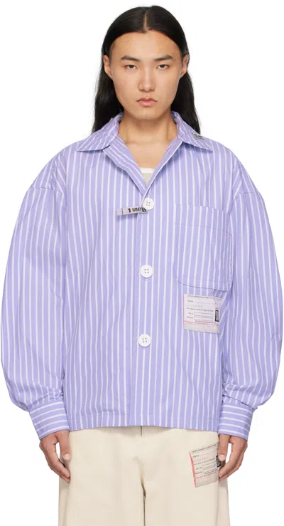 Miharayasuhiro Blue Amateur Sewn Strip Shirt