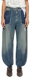 Miharayasuhiro Cut-out Pocket Jeans In Blue