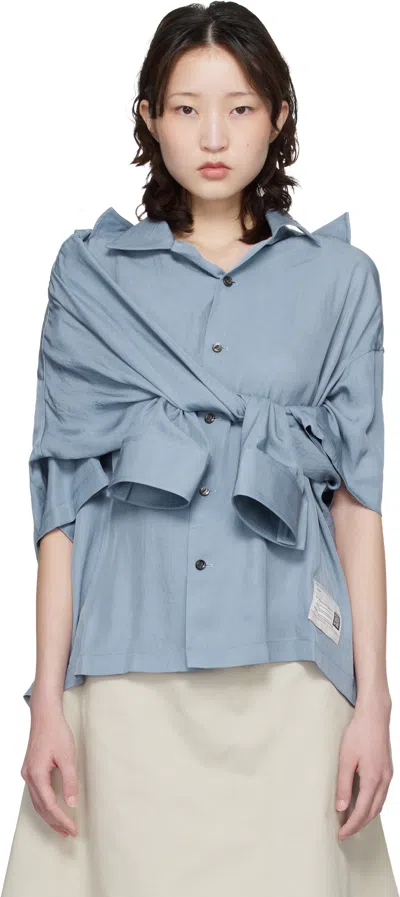 Miharayasuhiro Blue Shawl Layered Shirt