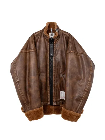 Miharayasuhiro Boa Jacket In Brown