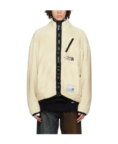 Miharayasuhiro Boa Logo-embroidered Fleece Jacket In Nude