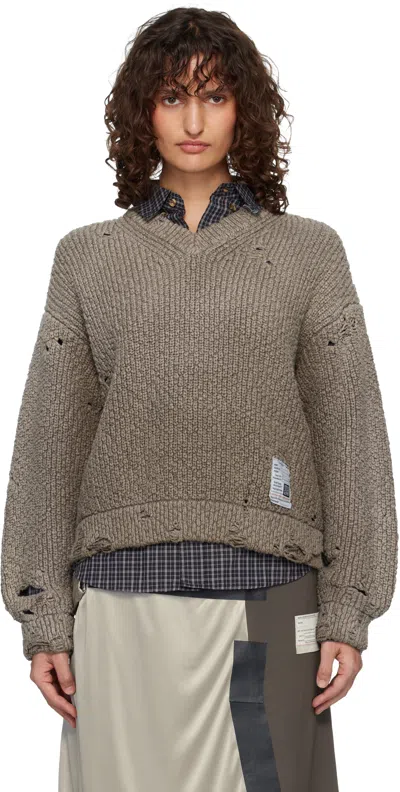 Miharayasuhiro Brown Sun Faded Like Knit Sweater