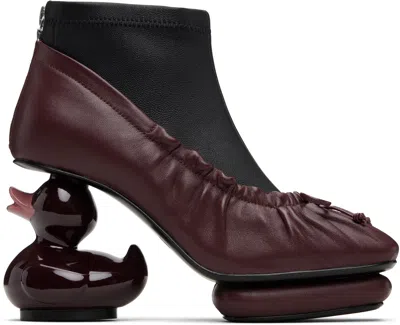 Miharayasuhiro Burgundy Duck Heel Ballet Boots