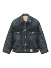 Miharayasuhiro Button-fastening Padded Denim Jacket In Blue