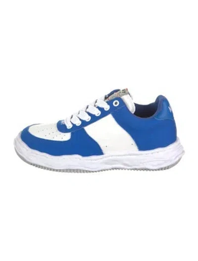Pre-owned Miharayasuhiro Canvas Colorblock Pattern Athletic Sneakers W/ Tags In Blue