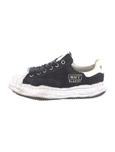 Pre-owned Miharayasuhiro Canvas Colorblock Pattern Sneakers In Blue
