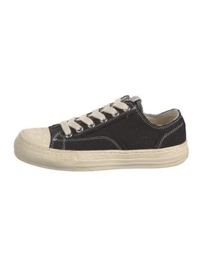 Pre-owned Miharayasuhiro Canvas Distressed Accents Sneakers In Black