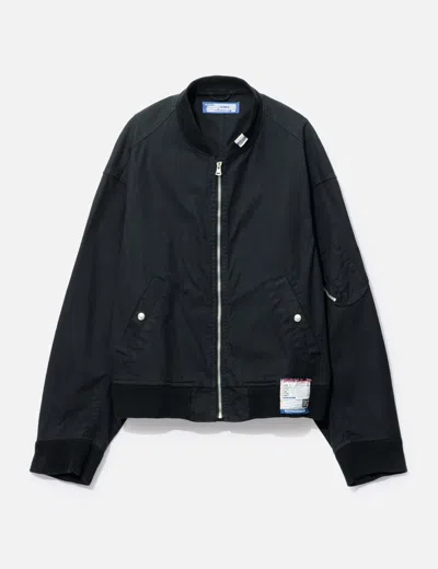 Miharayasuhiro Canvas Loose Zip Up Jacket In Black