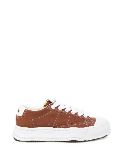 Miharayasuhiro Canvas Panelled Sneakers In Brown