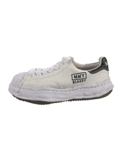 Pre-owned Miharayasuhiro Canvas Printed Sneakers In White