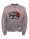 Miharayasuhiro Pink Car Jacquard Knit Cardigan