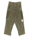 Miharayasuhiro Cargo Pocket Drawstring Trousers In Green