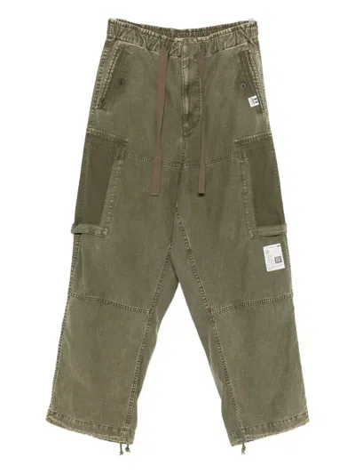 Miharayasuhiro Cargo Pocket Drawstring Trousers In Green