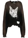 Miharayasuhiro Cat-jacquard Jumper In Brown