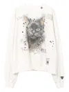 Miharayasuhiro Cat-print Embellished Sweatshirt In White