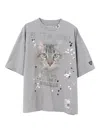 Miharayasuhiro Cat-print Embellished T-shirt In Gray