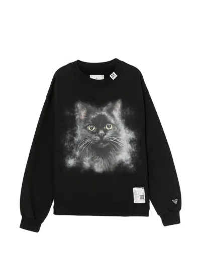 Miharayasuhiro Cat-print Sweatshirt In Black