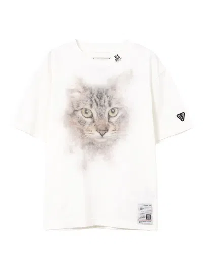 Miharayasuhiro Cat-print T-shirt In White