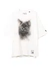 Miharayasuhiro Cat-print Text-back T-shirt In White