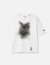 Miharayasuhiro Cat-print Text-back T-shirt In White