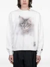 Miharayasuhiro 캣 프린트 스웨트셔츠 In White