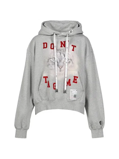 Miharayasuhiro Cat-printed Hoodie In Gray