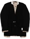 Miharayasuhiro Collarless Wool Blazer In Black