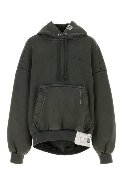 MIHARAYASUHIRO FELPA OVERSIZE IN COTONE ANTRACITE  UOMO