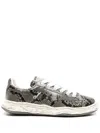 Miharayasuhiro Charles Og Sole Python Printed Leather Low-top Sneaker In Gray