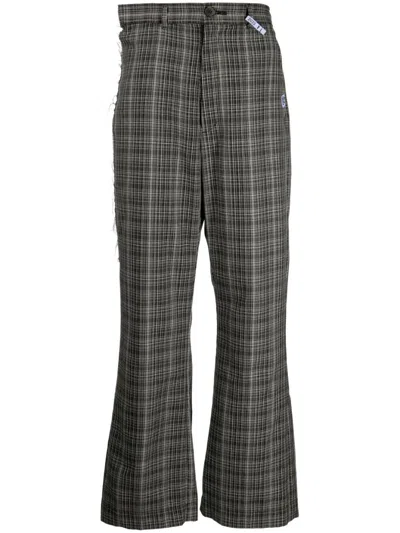 Miharayasuhiro Check-pattern Trousers In Black