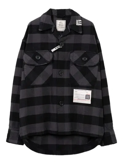 Miharayasuhiro Check Pocket Shirt In Black