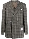 Miharayasuhiro Checked-pattern Blazer In Black