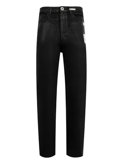 Miharayasuhiro Coated Jeans In Black
