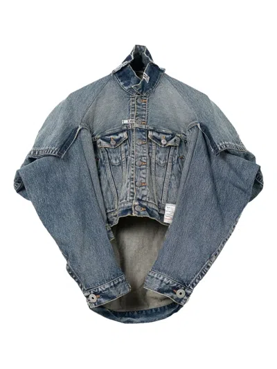 Miharayasuhiro Combinated Denim Jacket In Blue