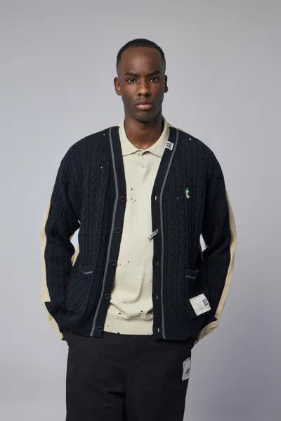 Miharayasuhiro Combined Knit Cardigan In Black