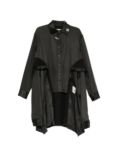 Miharayasuhiro Combined Shirt-style Dress In Black