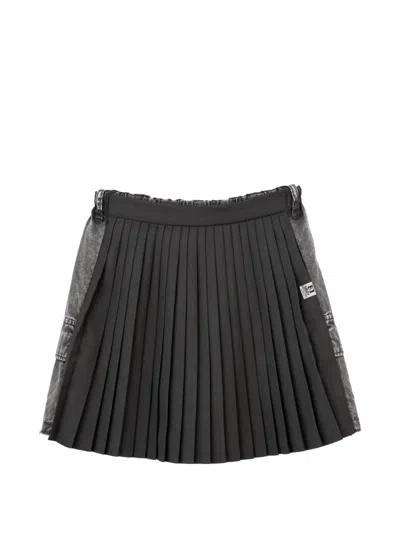 Miharayasuhiro Combined Skirt Cargo Short In Black