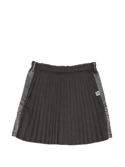 Miharayasuhiro Combined Skirt Cargo Shorts In Black