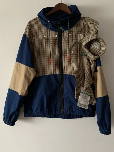 Pre-owned Miharayasuhiro Contrast Panel Windbreaker Jacket In Blue