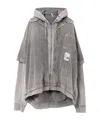 Miharayasuhiro Corduroy Hooded Layered Shirt In Gray