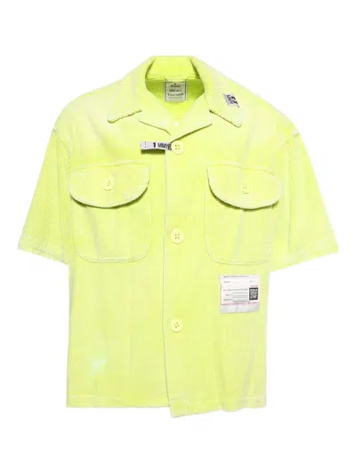 Miharayasuhiro Corduroy Short-sleeve Shirt In Yellow