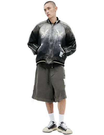 Miharayasuhiro Cotton Bomber With Patches In Gray