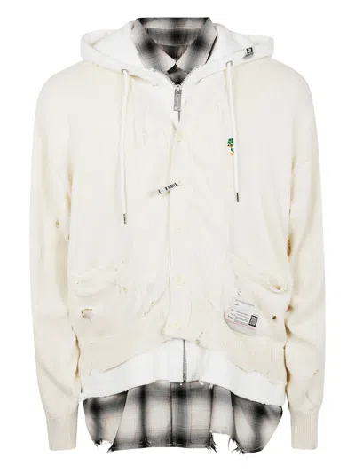 Miharayasuhiro Cotton Hoodie In White