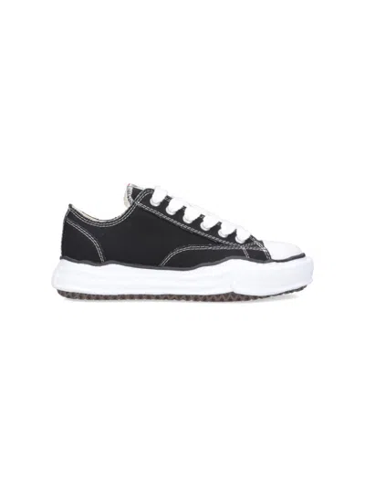 MIHARAYASUHIRO COTTON LOW-TOP SNEAKERS WITH TEXTURED RUBBER SOLE