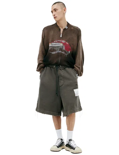 Miharayasuhiro Cotton Patch Shorts In Black