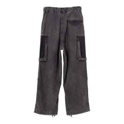 Miharayasuhiro Cotton Satin Cargo Trousers In Gray