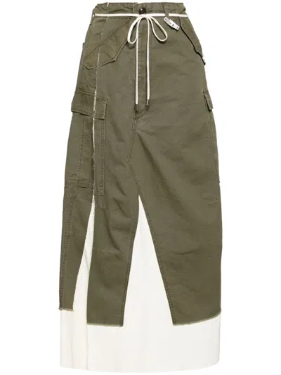 Miharayasuhiro Cotton Skirt In Green