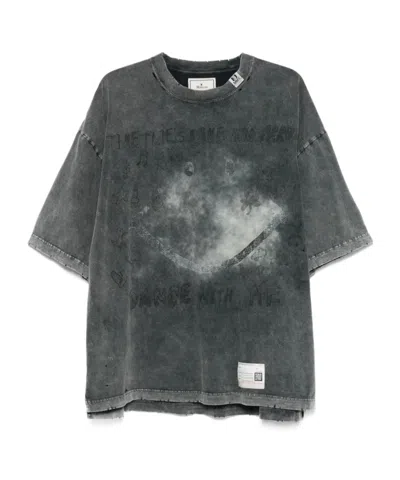 MIHARAYASUHIRO MAISON MIHARA YASUHIRO GRAPHIC-PRINTED CREWNECK DISTRESSED T-SHIRT