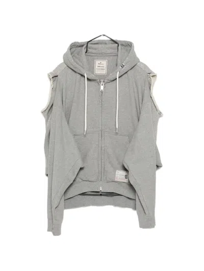 Miharayasuhiro Cotton Zip-up Hoodie In Gray